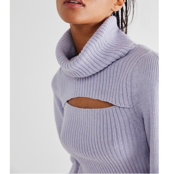 FREE PEOPLE Ariel Turtleneck Pullover, Lilac, Size XS - Picture 5 of 11